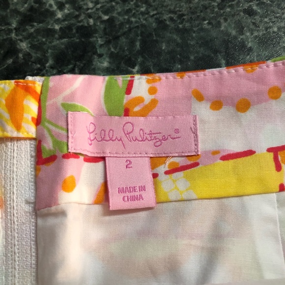 Women’s rare yellow & pink NWT Y2k Lilly Pulitzer karlo Mini skirt - Picture 11 of 11